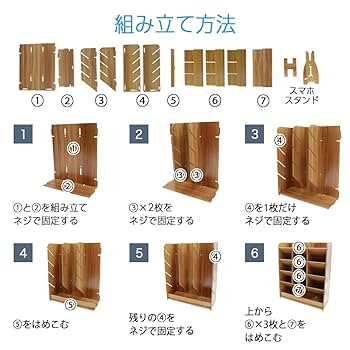 Amazon.co.jp: AZNABLE ペン立て 木製 斜め 仕切り 北欧 大容量